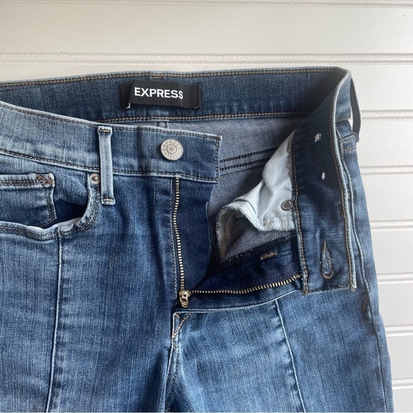 Express Legging Ankle Jeans Split Hem Blue Size 2S Mid rise denim 26W 24L - Picture 4 of 10
